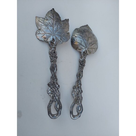 Arthur Court Grape Vine Leaf Salad Serving Fork & Spoon Set - Picture 4 of 5